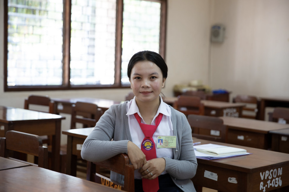 Midwife Phailine while she was a student at the health college. 