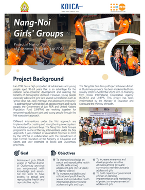 Nang Noi Girls' Groups Project Summary in Namor of Oudomxay Province, Lao PDR