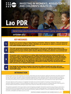 Investing in women's, adolescents' and children's health in Lao PDR