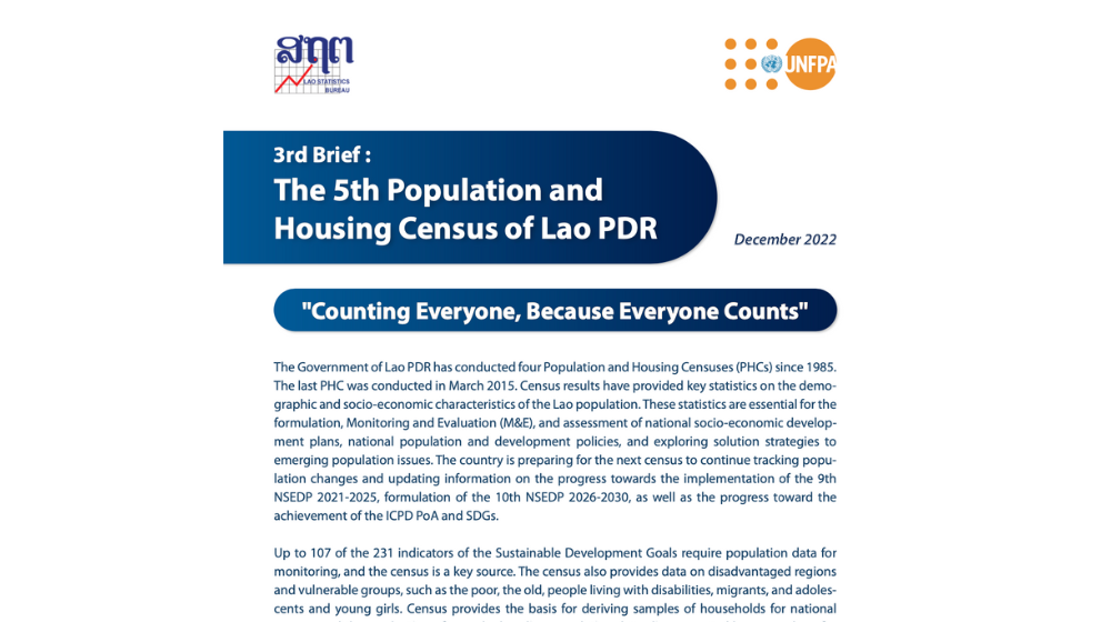  3rd Brief: The 5th Population and Housing Census of Lao PDR  