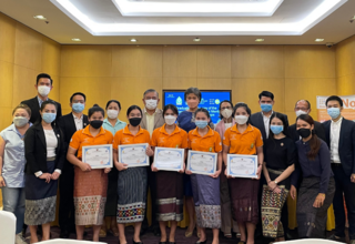 Vocational skills training for Nang Noi Girls’ Groups supported by MOES, Crowne Plaza Vientiane and UNFPA