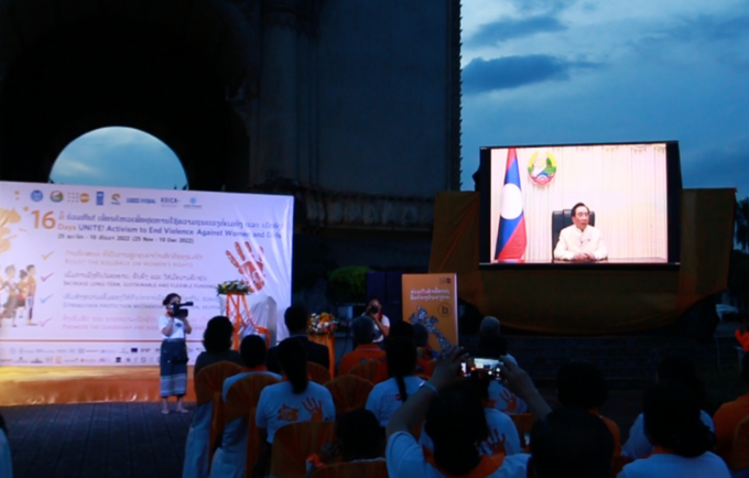 Stakeholders Unite At The Patuxay Monument To End Violence Against Women