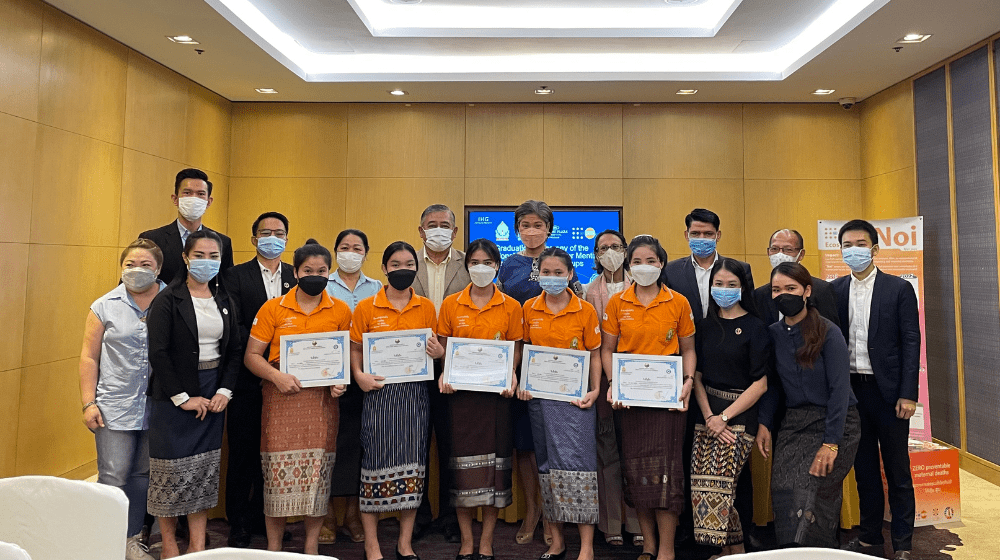 Vocational skills training for Nang Noi Girls’ Groups supported by MOES, Crowne Plaza Vientiane and UNFPA