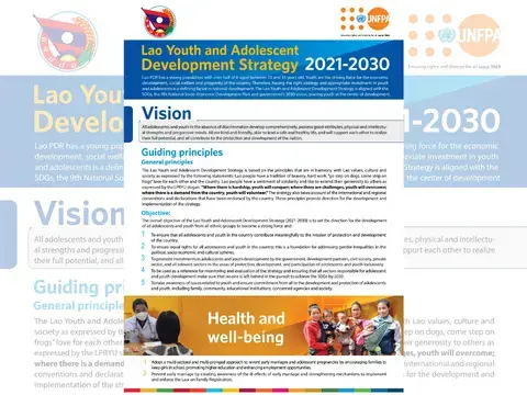 Lao Youth and Adolescent Development Strategy 2021-2030 (Brief)