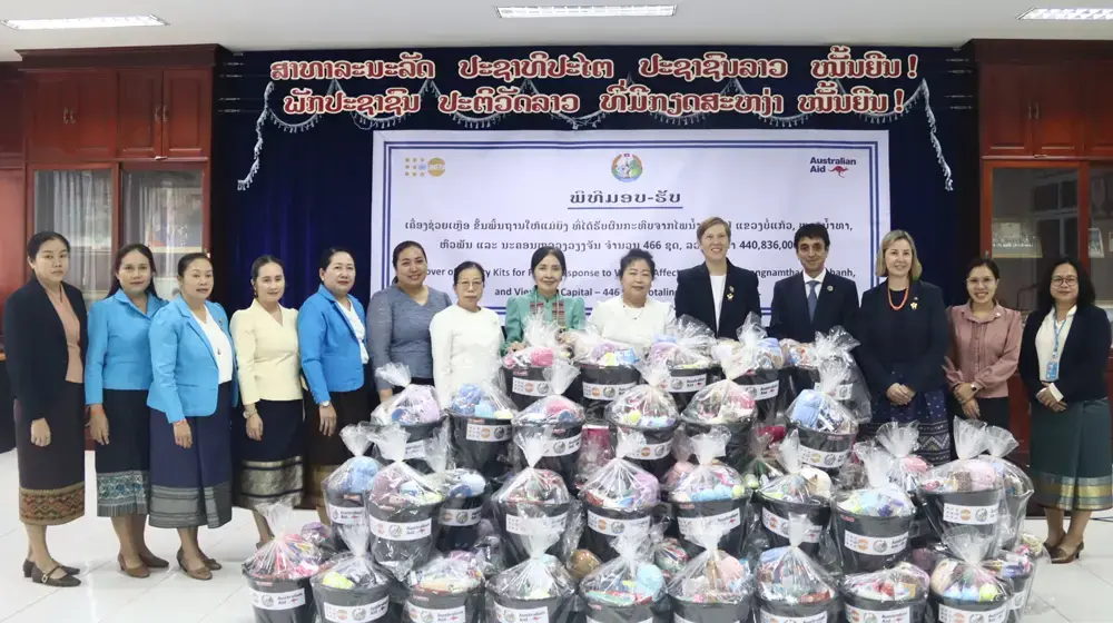 UNFPA, Lao Women’s Union, and Australia deliver essential support for women and girls affected by the floods in Laos