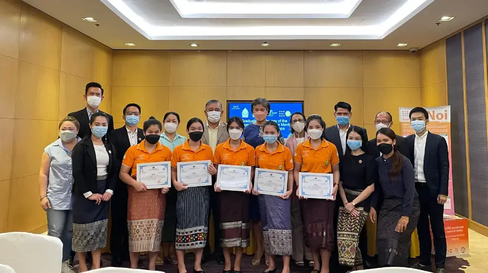 Vocational skills training for Nang Noi Girls’ Groups supported by MOES, Crowne Plaza Vientiane and UNFPA