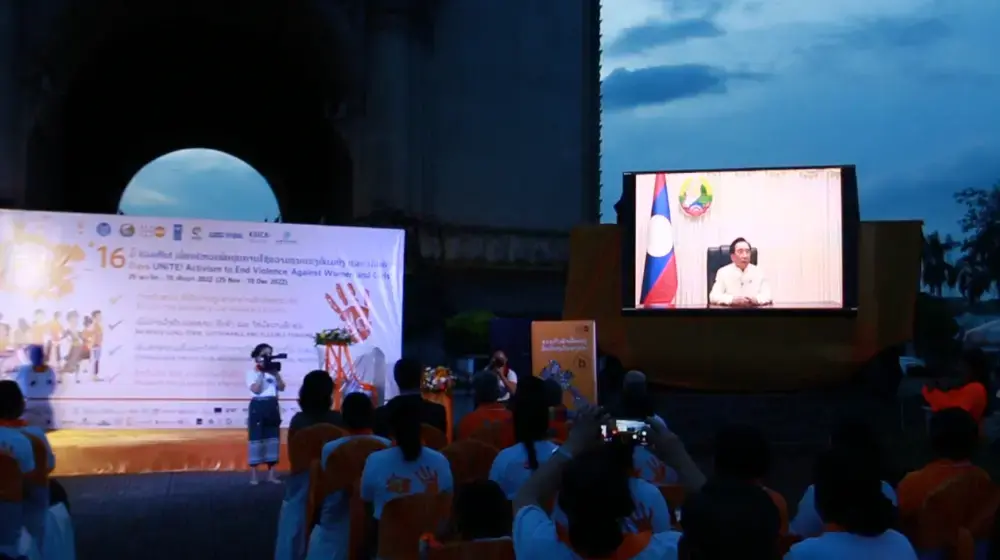 Stakeholders Unite At The Patuxay Monument To End Violence Against Women