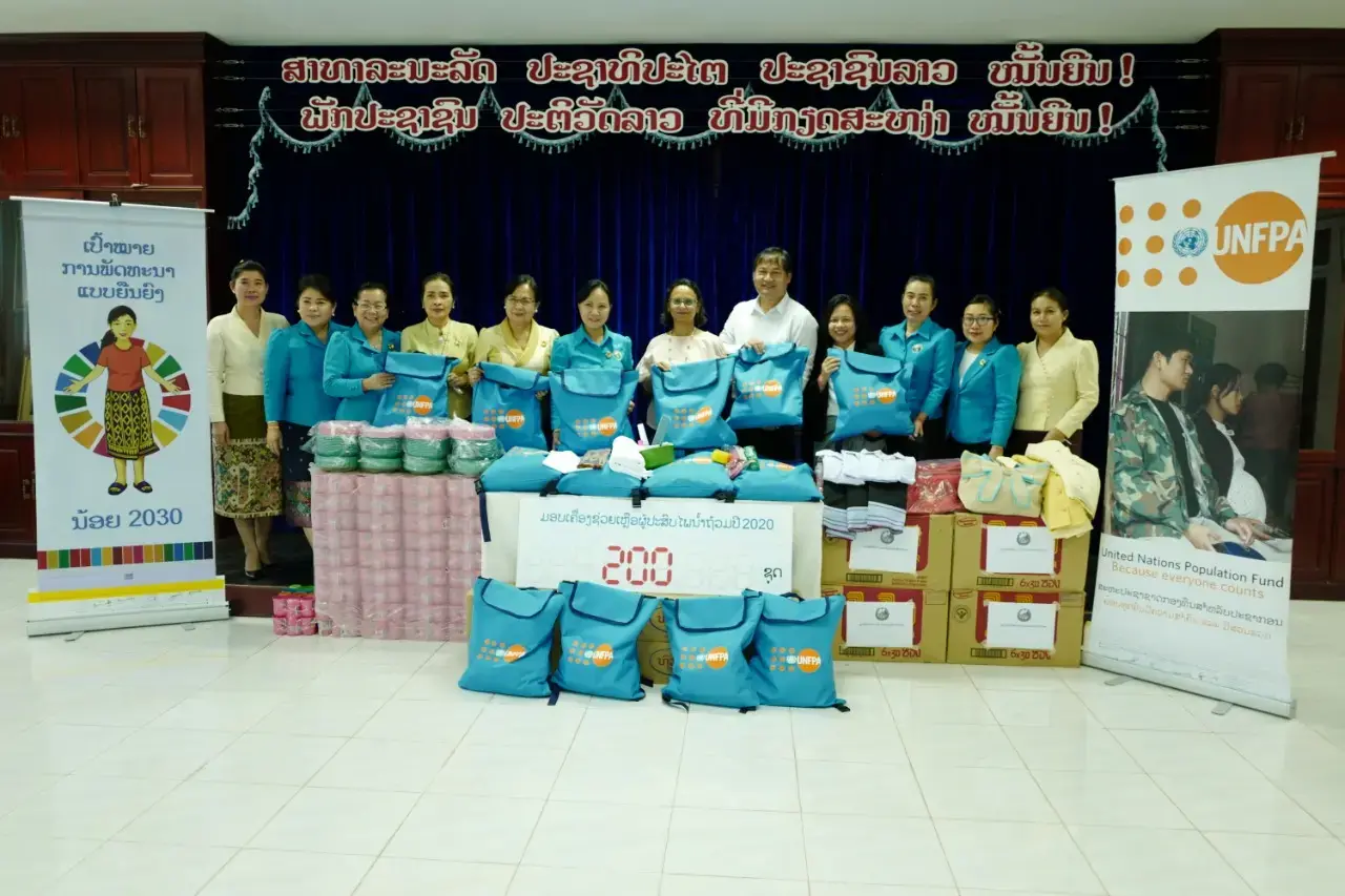 Supporting the floods victims: UNFPA hands over dignity kits to Lao Women’s Union