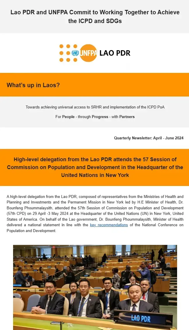 UNFPA Lao PDR April - June 2024 Newsletter