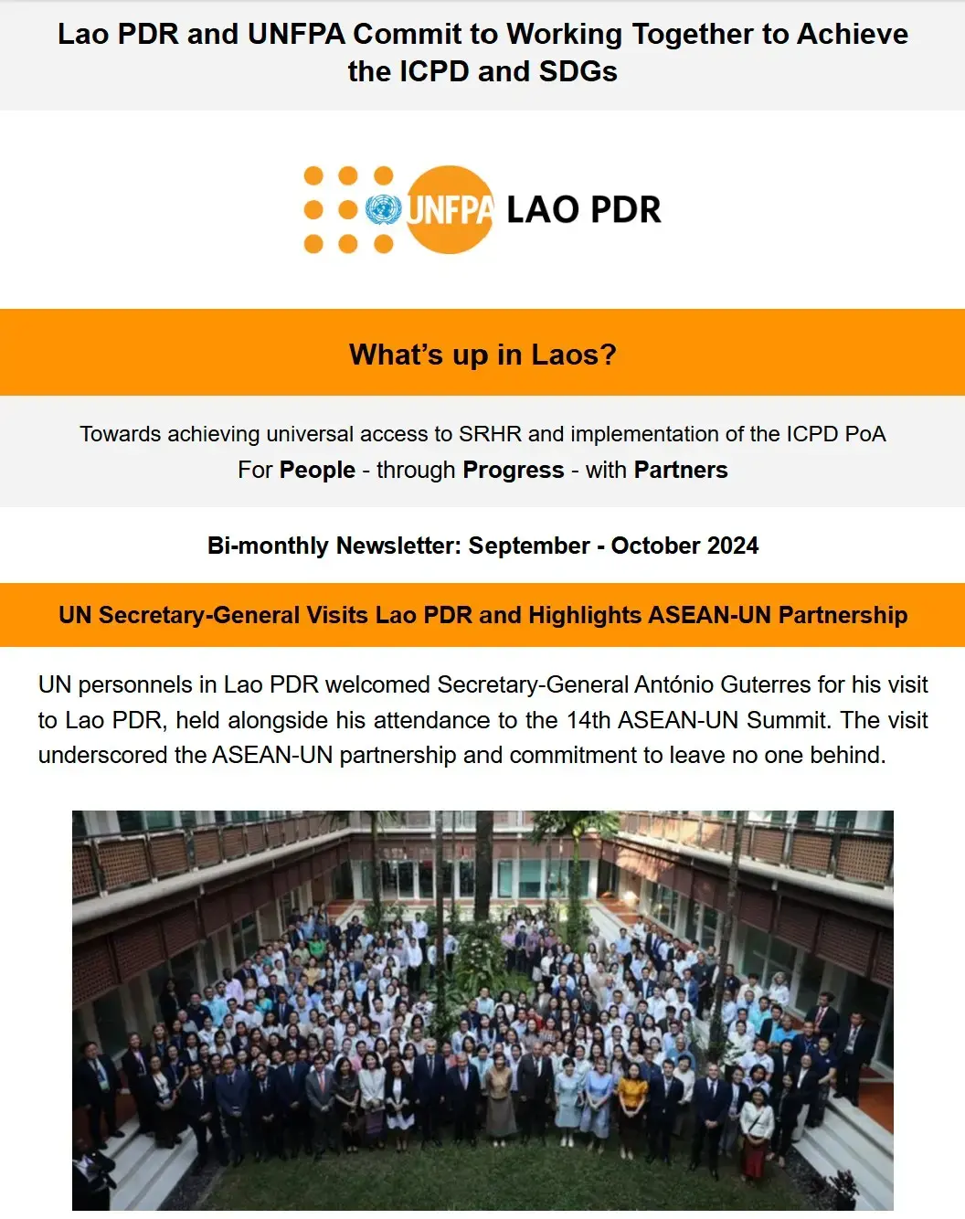 UNFPA Lao PDR September - October 2024 Newsletter