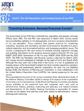 Brief 2: The 5th Population and Housing Census of Lao PDR