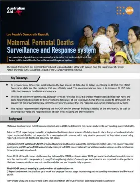 Lao PDR MPDSR Situational Analysis