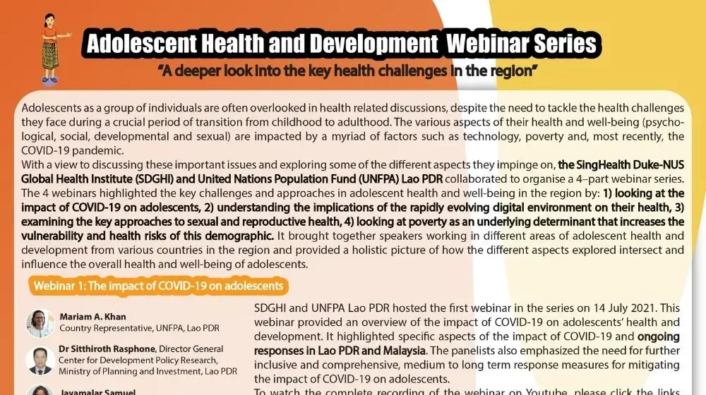 Adolescent Health and Development Webinar Series Report